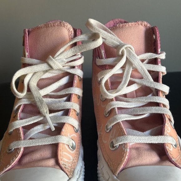 Converse ‘Not a Chuck’ Pink Two Tone High Top Sneakers - Picture 12 of 13